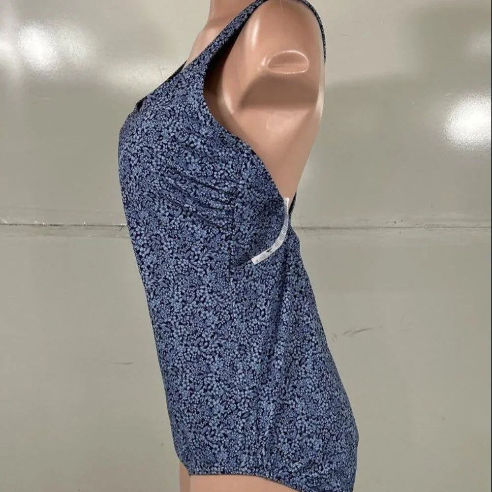 NWT Land's End tugless dark blue scoop neck swimsuit, Size 18 - Picture 3 of 4